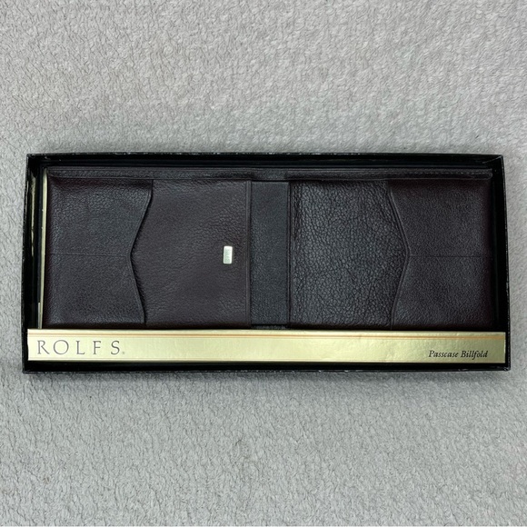 NEW Rolfs Leather Bifold Men’s Wallet-Dark Brown-Classic Passcase Billfold-USA - Picture 1 of 10